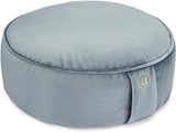Buckwheat Meditation Cushion Round Zafu Yoga Pillow - Zafu Meditation Cushion Velvet with Zippered Organic Cotton Liner to Add or Remove Hulls | Machine Washable - Free Carry Bag