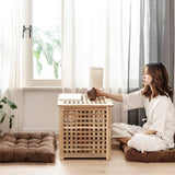 HIGOGOGO Floor Pillow, Square Meditation Pillow for Seating on Floor Solid Thick Tufted Seat Cushion Meditation Cushion for Yoga Living Room Sofa Balcony Outdoor, Coffee, 22x22 Inch